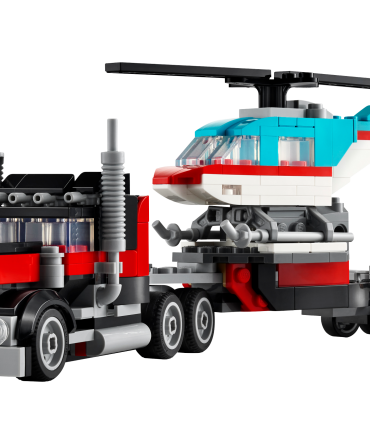 Flatbed Truck with Helicopter