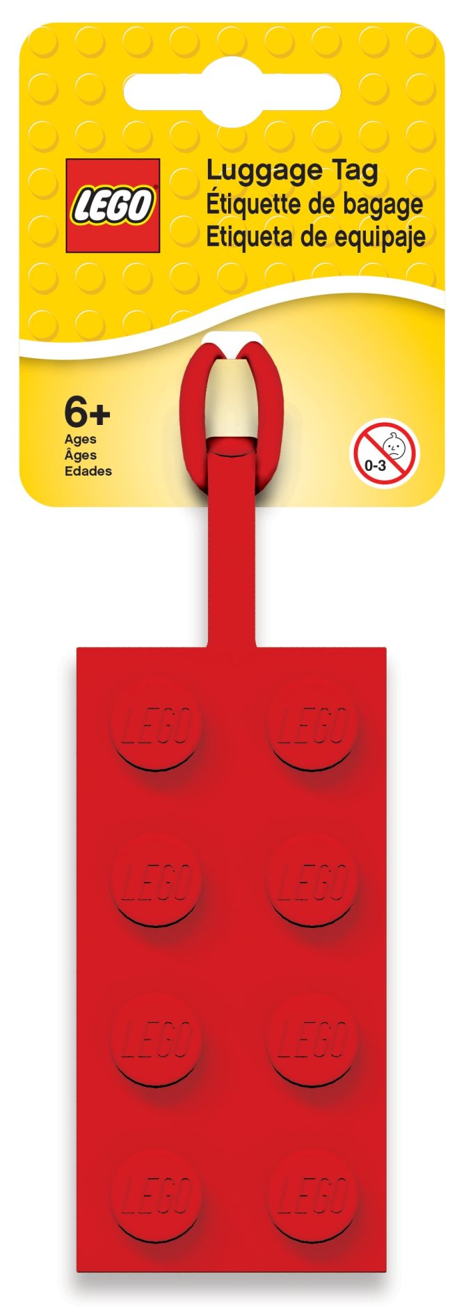 2x4 Red Luggage Tag