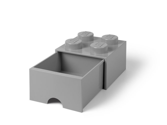 LEGO® 4-Stud Medium Stone Gray Storage Brick Drawer