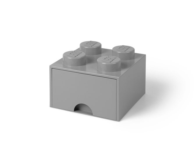 LEGO® 4-Stud Medium Stone Gray Storage Brick Drawer