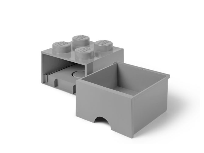 LEGO® 4-Stud Medium Stone Gray Storage Brick Drawer