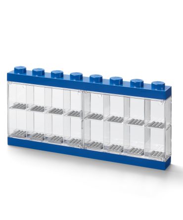 Minifigure Display Case 16 (8 knob) Blue