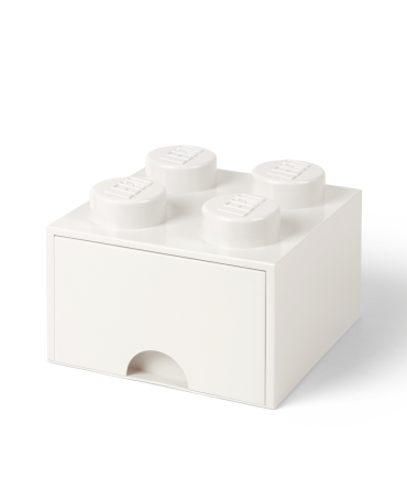 4-Stud Brick Drawer – White