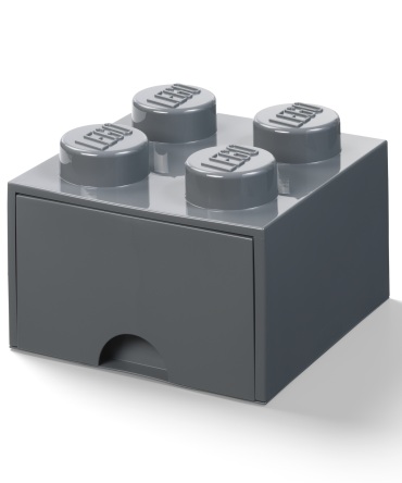 4-Stud Brick Drawer – Dark Gray