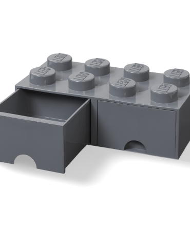 8-Stud Brick Drawer – Dark Gray