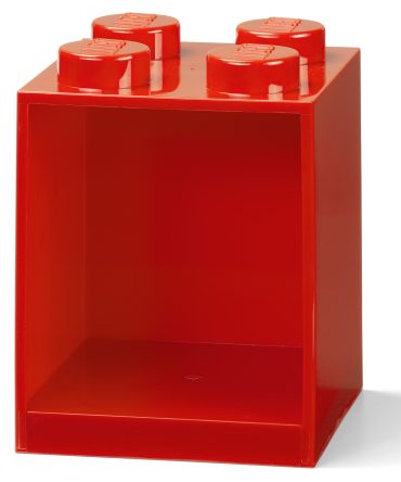 4-Stud Brick Shelf – Bright Red