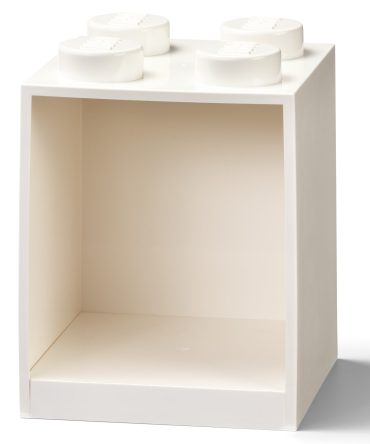 4-Stud Brick Shelf – White