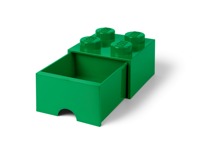 4-Stud Brick Drawer – Green