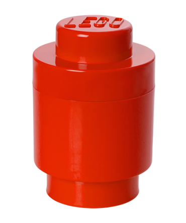 1-Stud Round Storage Brick – Red