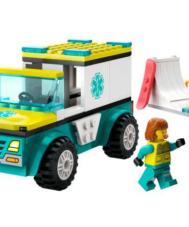 Emergency Ambulance and Snowboarder